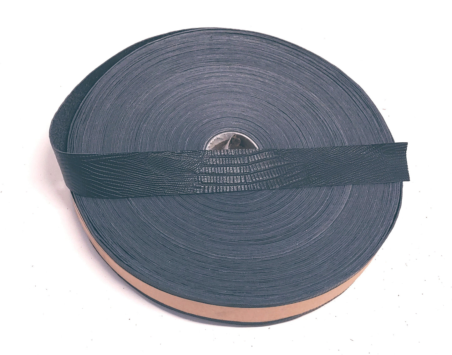 1-1/4" Flat Cowhide Leather Binding in Black Iguana Print (3 yds) 1250NCB trim tape; edge binding; leather tape