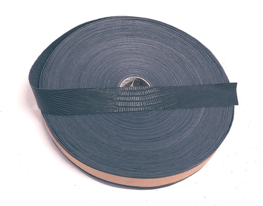 1-1/4" Flat Cowhide Leather Binding in Black Iguana Print (3 yds) 1250NCB trim tape; edge binding; leather tape