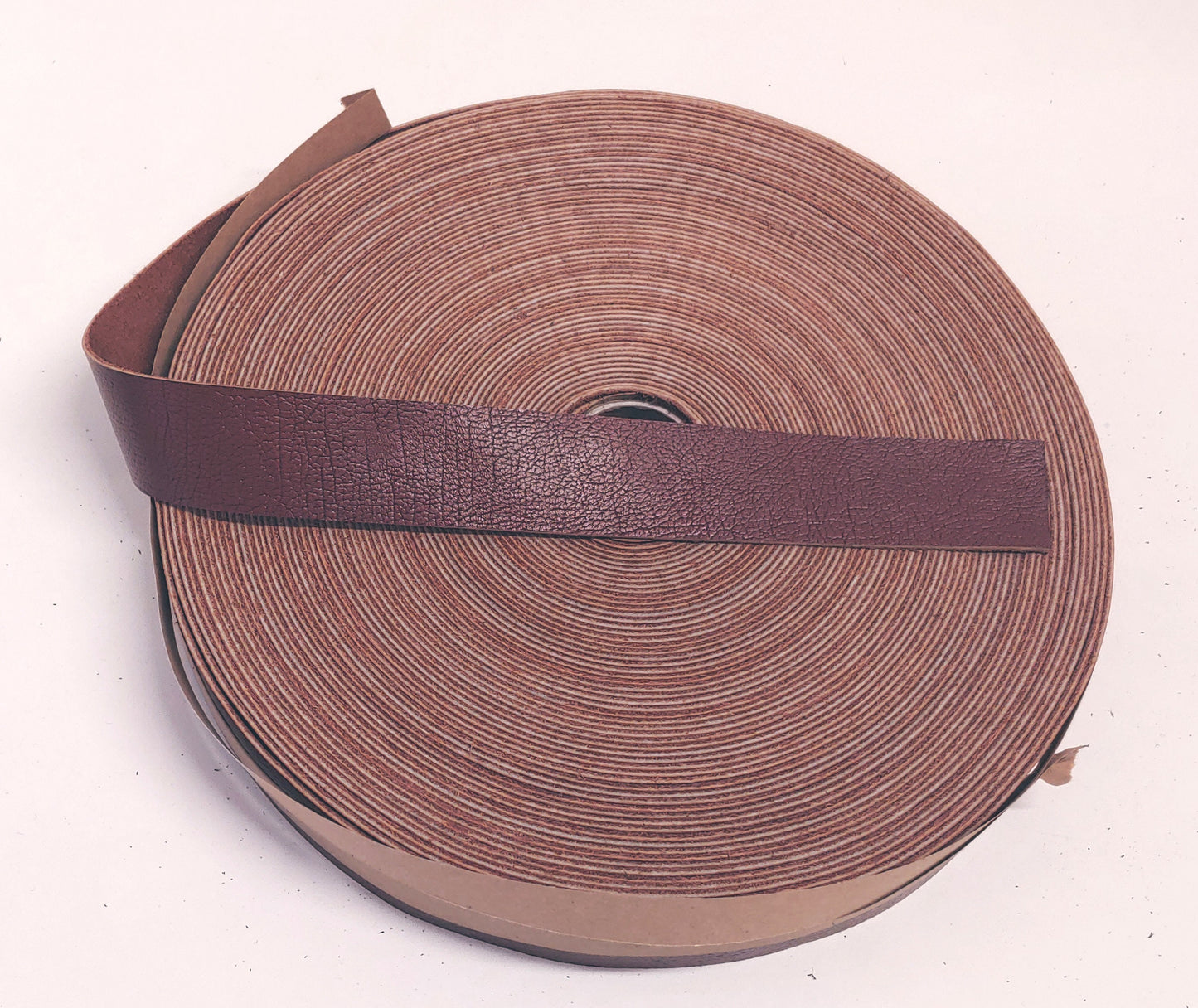 1-1/4" Flat Cowhide Leather Binding in Brown Rust Print (3 yds) 1250NCB trim tape; edge binding; leather tape