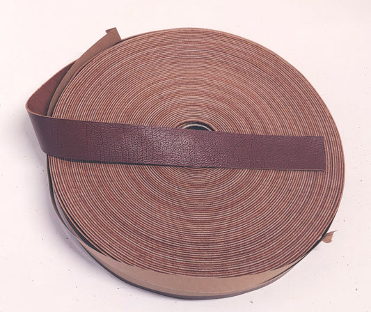 1-1/4" Flat Cowhide Leather Binding in Brown Rust Print (3 yds) 1250NCB trim tape; edge binding; leather tape