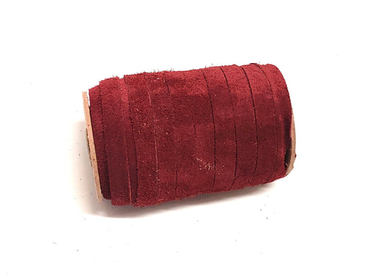1/2" Flat Bordo Calf Genuine Cowhide Split Suede Leather (5 yds) 0500NC5 trim tape; edge binding; leather tape