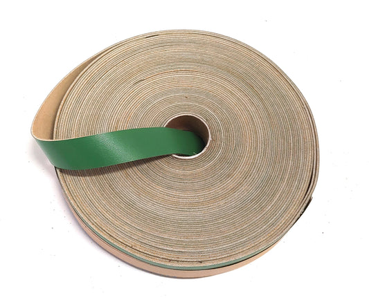 1" Flat, Cowhide Leather Strap in Lime Green Cow Split (5 YDS) 1000NC9