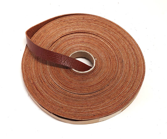 5/8" Flat, Cowhide Leather Strap in Red Pebble (5 YDS) 0625FCB dark red