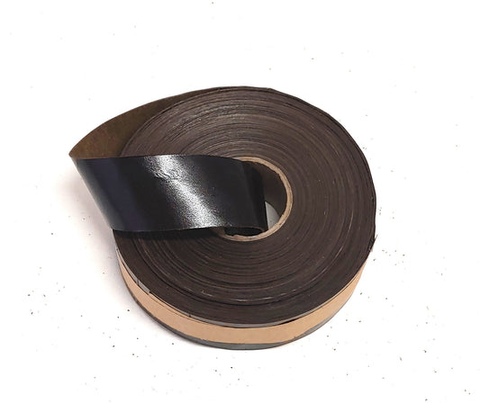 1-1/4" Flat Brown Patent Kidskin Leather Stripping 1250NKA (5 YDS) binding, leather tape