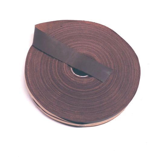 1-1/4" Flat Cowhide Leather Binding in Brown Calf (3 yds) 1250NDB; trim tape, edge binding