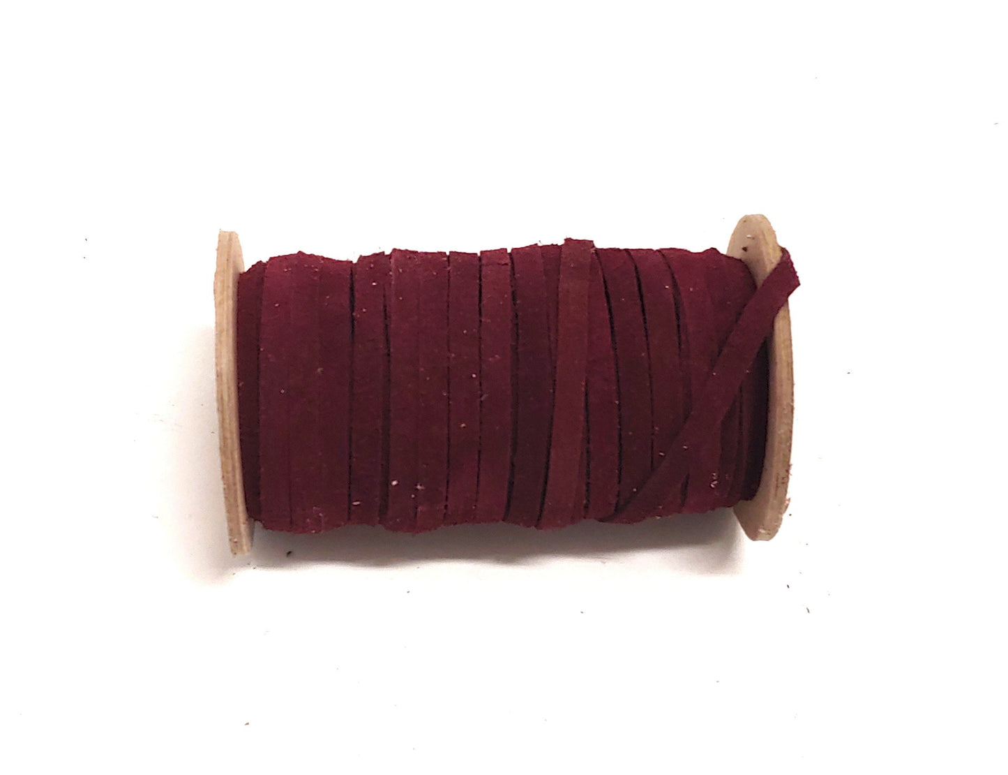 Genuine Cowhide Leather Flat Lacing 1/4" in Bordo Calf Suede (10 yds) 0250ND5 leather jewelry cord; DIY; dream catchers; leather crafts
