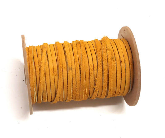 5/32" Flat, Cowhide Suede Lacing in Gold #2 (10 yards) 0156ND5