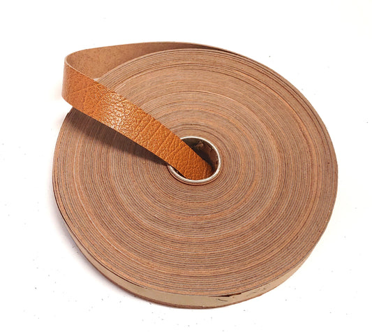 1" Flat, Cowhide Leather Strap in Tan Grain (5 YDS) 1000NCD Beige; tan; nude; natural; matte