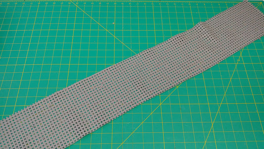 Perforated Cowhide Genuine Leather Piece 4P13 - Gray - leather scraps; eco friendly; scrapbooking; crafting 65grams