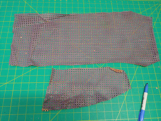 Perforated Cowhide Genuine Leather Piece 4P13 - Purple - leather scraps; eco friendly; scrapbooking; crafting 77 grams
