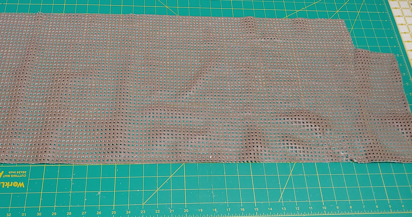 Perforated Cowhide Genuine Leather Piece 4P13 - Taupe - leather scraps; eco friendly; scrapbooking; crafting 144 grams