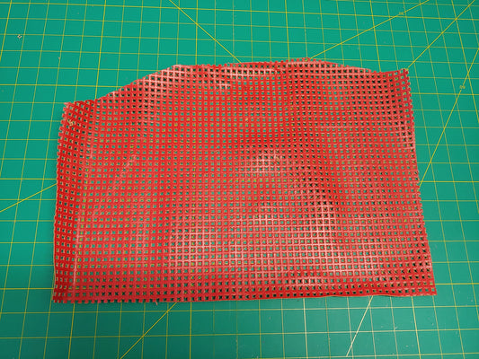 Perforated Cowhide Genuine Leather Piece 4P13 - Red #2 - leather scraps; eco friendly; scrapbooking; crafting 52 grams