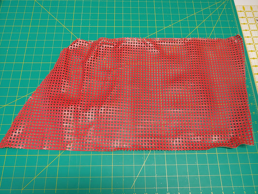 Perforated Cowhide Genuine Leather Piece 4P13 - Red - leather scraps; eco friendly; scrapbooking; crafting 59 grams