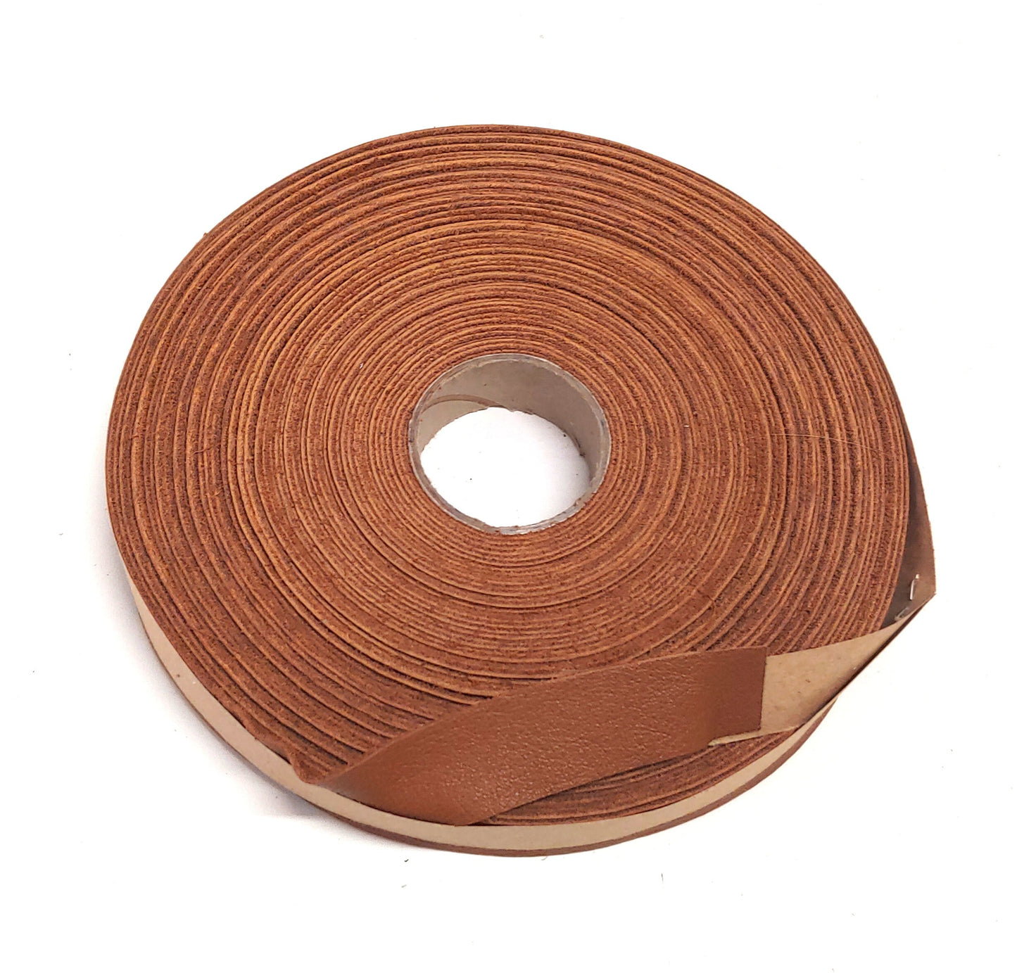 1-1/2" Flat, Thin Cowhide Binding in London Tan (3YDS) 1500FDB - leather binding; real cowhide; border tape; trim tape, soft and supple