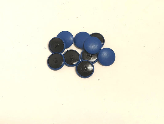 10 Cowhide Leather Covered Buttons 40 Line, 1" (25.5mm) Blue Duquessa