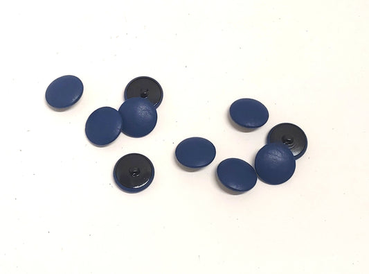 10 Cowhide Leather Covered Buttons 40 Line, 1" (25.5mm) Prussian Blue