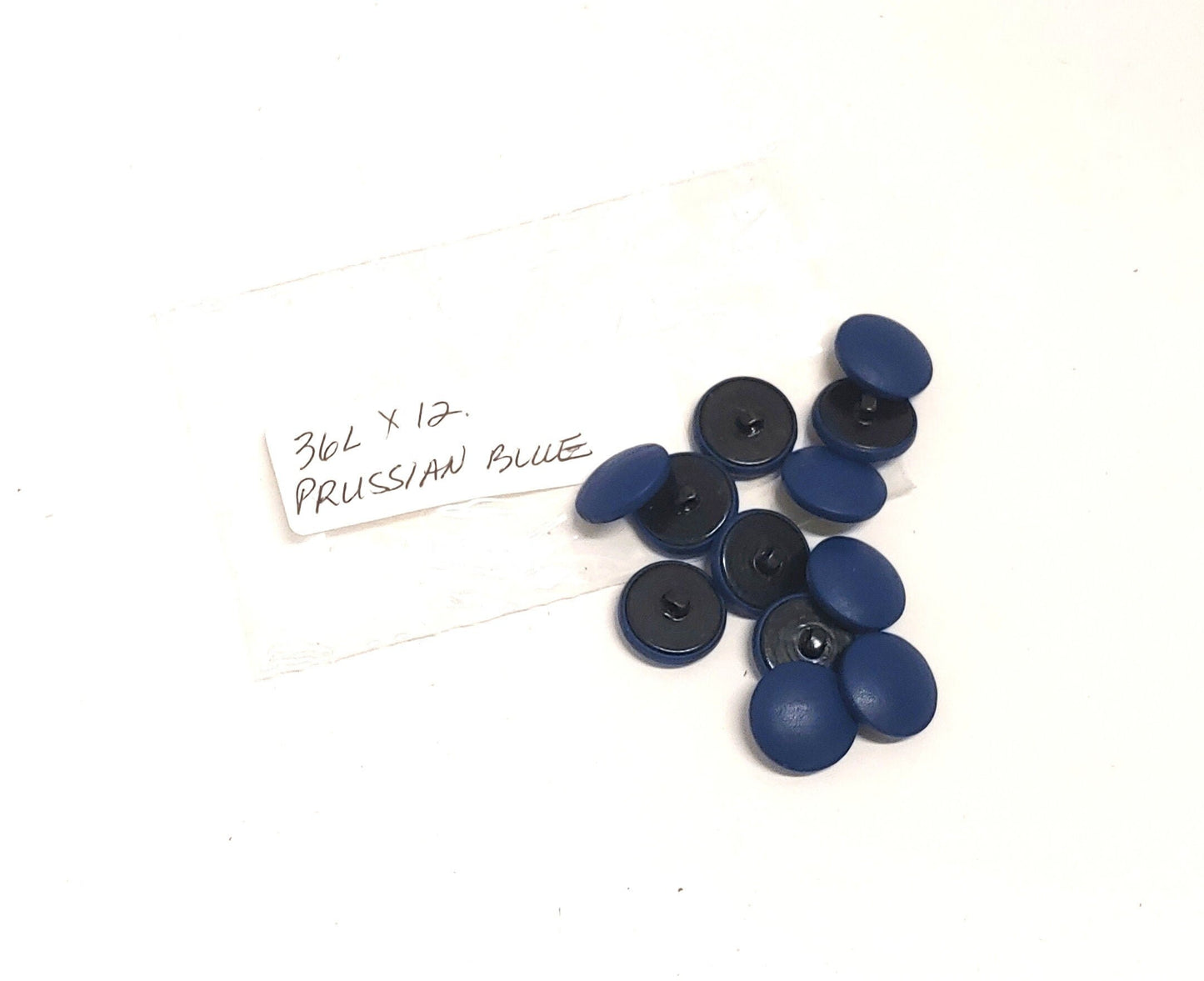 12 Cowhide Leather Covered Buttons 36 Line, Prussian Blue Cow, 7/8" (22mm)