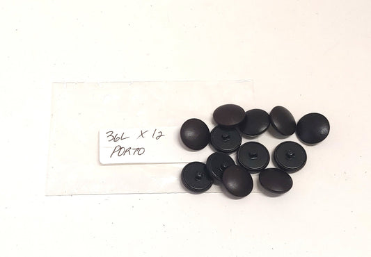 12 Cowhide Leather Covered Buttons 36 Line, Porto Purple Brown, 7/8" (22mm)