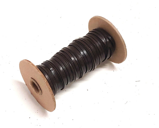 1/8" Flat, Genuine Kid Leather Lacing in Brown Lustre (10 YDS) 0125NKA