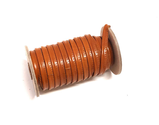 Cognac Kid Leather Skiver Slashed Leather Cord Piping  5/16" (3 yds) 2095XKA
