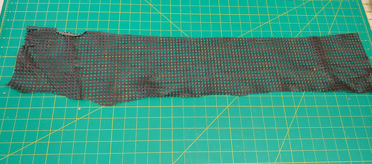 Perforated Cowhide Genuine Leather Piece 4P13 - Black - leather scraps; eco friendly; scrapbooking; crafting 52 grams