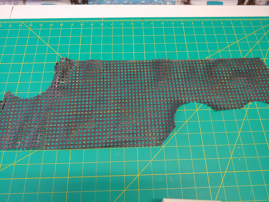 Perforated Cowhide Genuine Leather Piece 4P13 - Black - leather scraps; eco friendly; scrapbooking; crafting 31gr