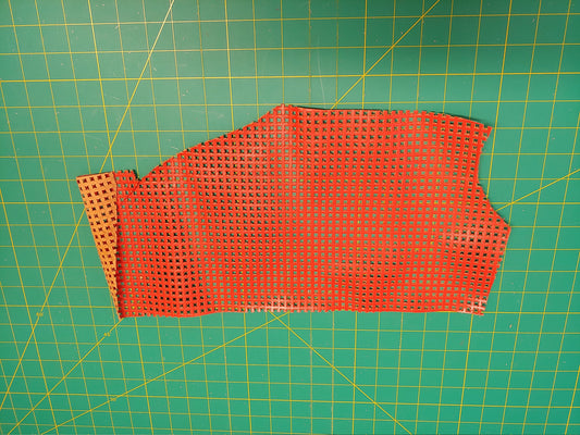 Perforated Cowhide Genuine Leather Piece 4P13 - Red - leather scraps; eco friendly; scrapbooking; crafting 52 grams