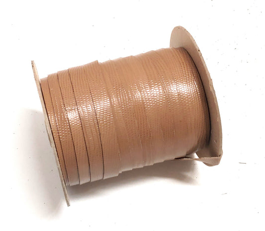 1/2" Flat, Cowhide Binding in Camel Iguana Print (5 YDS) 0500FCD trim tape; edge binding; leather tape