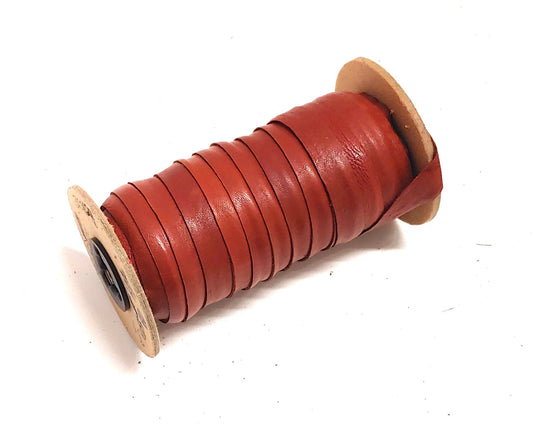 1/2" Flat, Lamb Leather Lacing in Chestnut Lamb (5 YDS) 0500NLA
