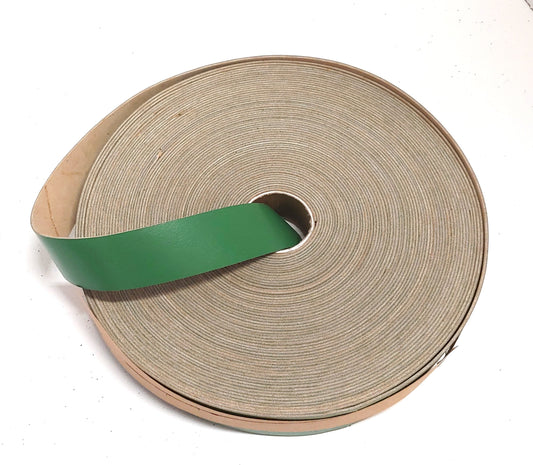 1-1/4" Flat Cowhide Leather Binding in Lime Green Split Cow (3 yds) 1250NC9 trim tape; edge binding; leather tape