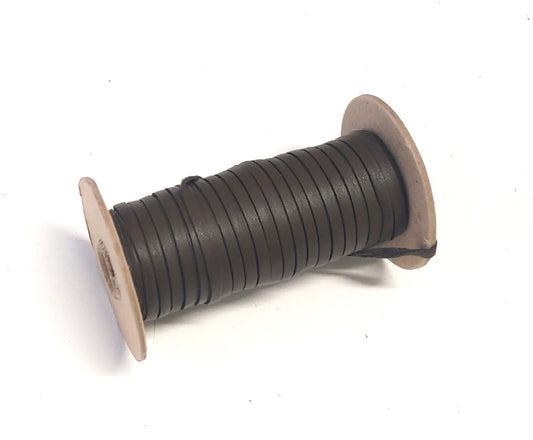 3/16" Flat, Genuine Deer Leather Lacing in Med Brown Deer (10 YDS) 0187NHH