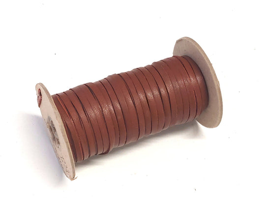 3/16" Flat, Genuine Deer Leather Lacing in Rust Brown Deer (10 YDS) 0187NHH