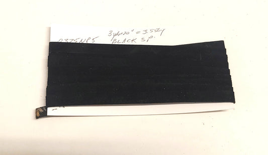3/8" Flat Black Suede Leather (3.56 yds) 0375NP5 trim tape; edge binding; leather tape