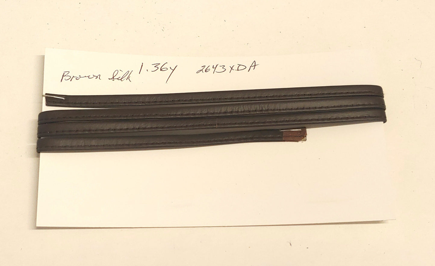 1/4" Stitched and Reinforced Real Leather Cord in Brown Silky Cowhide 2643XDA CARD