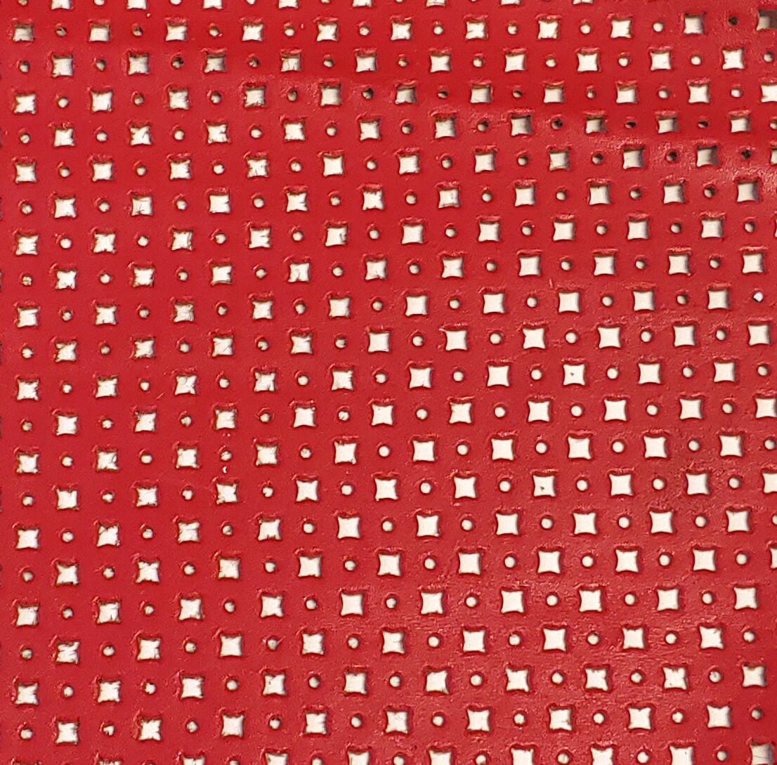 8"X10" LARGE SQUARE HOLES Perforated Cowhide Leather Pieces in various colors -  leather scraps; eco friendly; scrapbooking; crafting