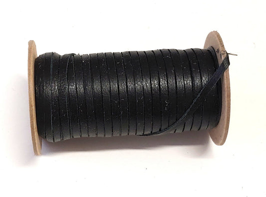 5/32" Flat Cowhide Leather Lacing in Black (10.5 yds) 0156FD ; dreamcatchers; DIY; leather cord; sewing; leather string