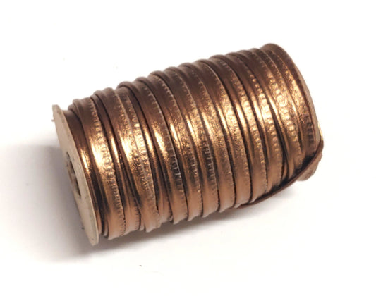 Cowhide Leather 5/16" Cord Piping in Bronze Metallic (3 yds) 2095XKB