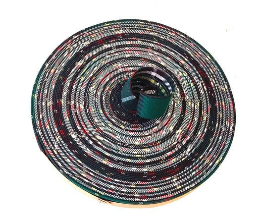 1" Green Tartan Fabric Double-Folded Stripping (5 yds) 1000BTTAR strips; jewelry cord; trimming; VEGAN strips; decorative trim; sewing