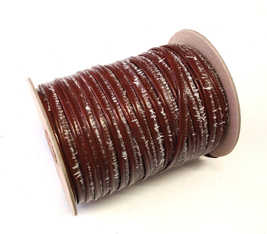 Slashed Mahogany Patent Bias Vinyl Polyurethane Leatherette Cord Piping 5/16" (5 yds) 2095XVBV