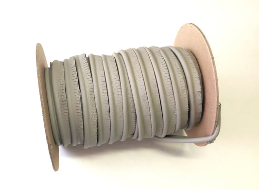 5/8" Round Cord Piping, Genuine Cowhide Leather in Pale Gray UPL (3 YDS) 3118XDD - bold piping; upholstery piping; large cushions
