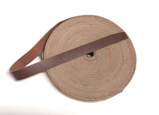 1" Flat, Cowhide Leather Shelf Hangers in Brown (2 pieces in each lot) 30" long