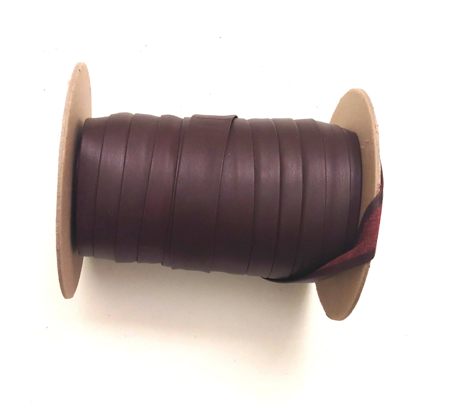 1" wide Open Fold Genuine Leather Binding in Burgundy Climax (2 yards) 3069XDB edge binding