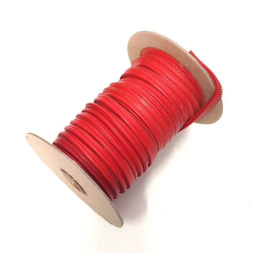 7/16" Double Cord Piping, Genuine Cowhide Leather in Red (3 YDS) 3769XDB - bold piping; upholstery piping;
