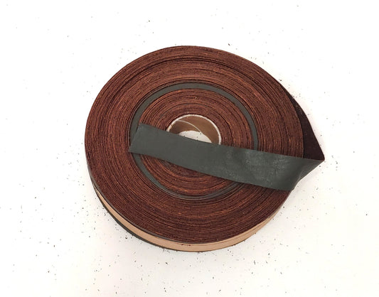 1" Flat, Cowhide Leather Binding in Military Green (3 YDS) 1000NDB trim tape; edge binding; leather tape