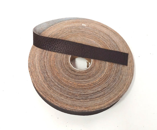 1" Flat, Cowhide Leather Strap in Pebble Brown (3 YDS) 1000FCD dark brown