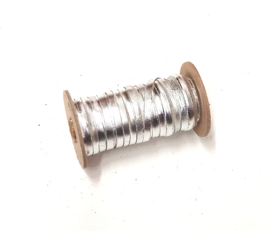 1/4" Flat, Cowhide Leather Lacing in Silver (10 YDS) 0250NDD leather jewelry cord; DIY; dream catchers; leather crafts