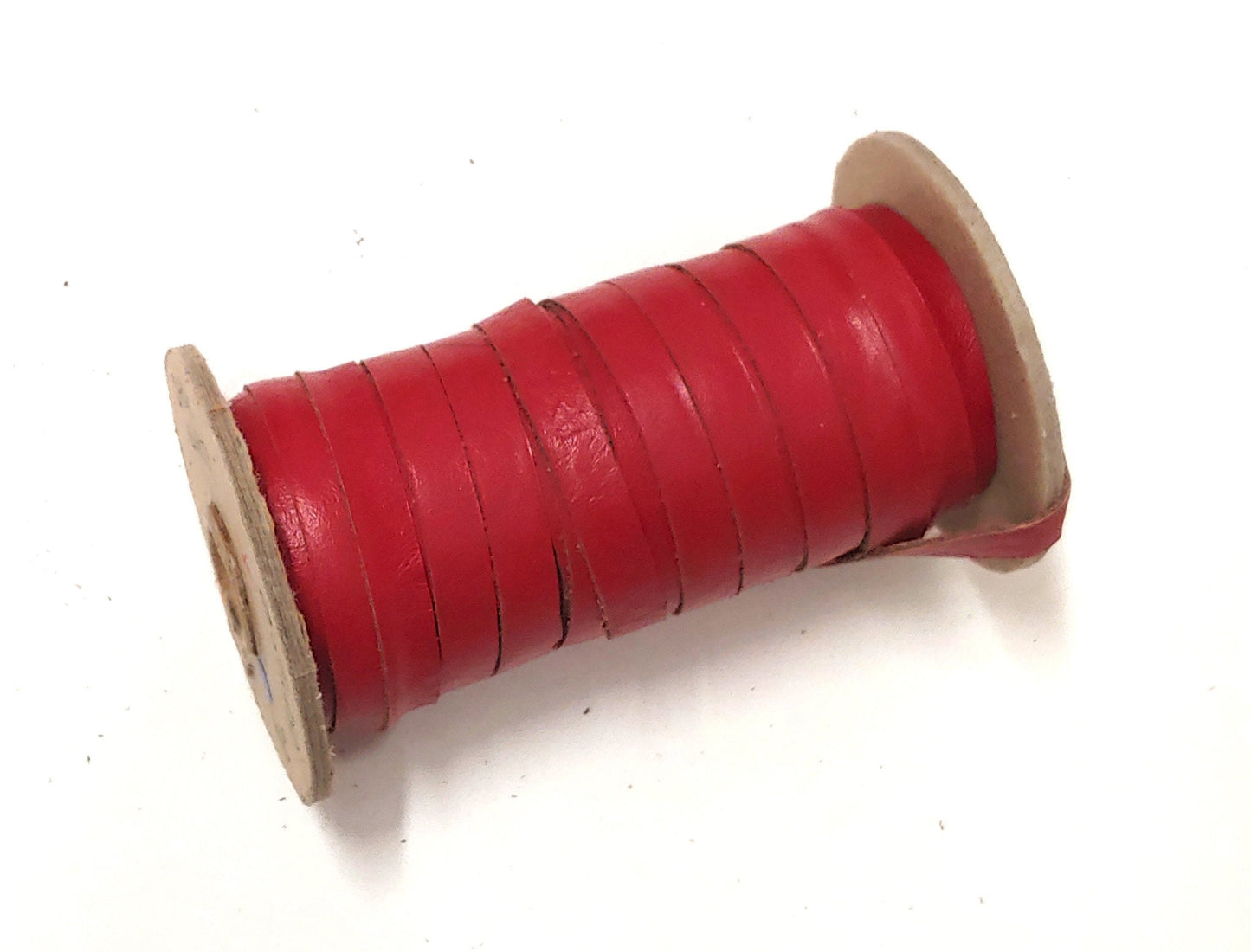 3/8" Flat Red Genuine Cowhide Leather (5 yds) 0375ND9 trim tape; edge binding; leather tape