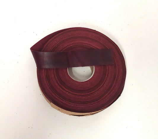 1" Flat Cowhide Leather Binding in Oxblood UPL (5 yds) 1000FDE trim tape; edge binding;