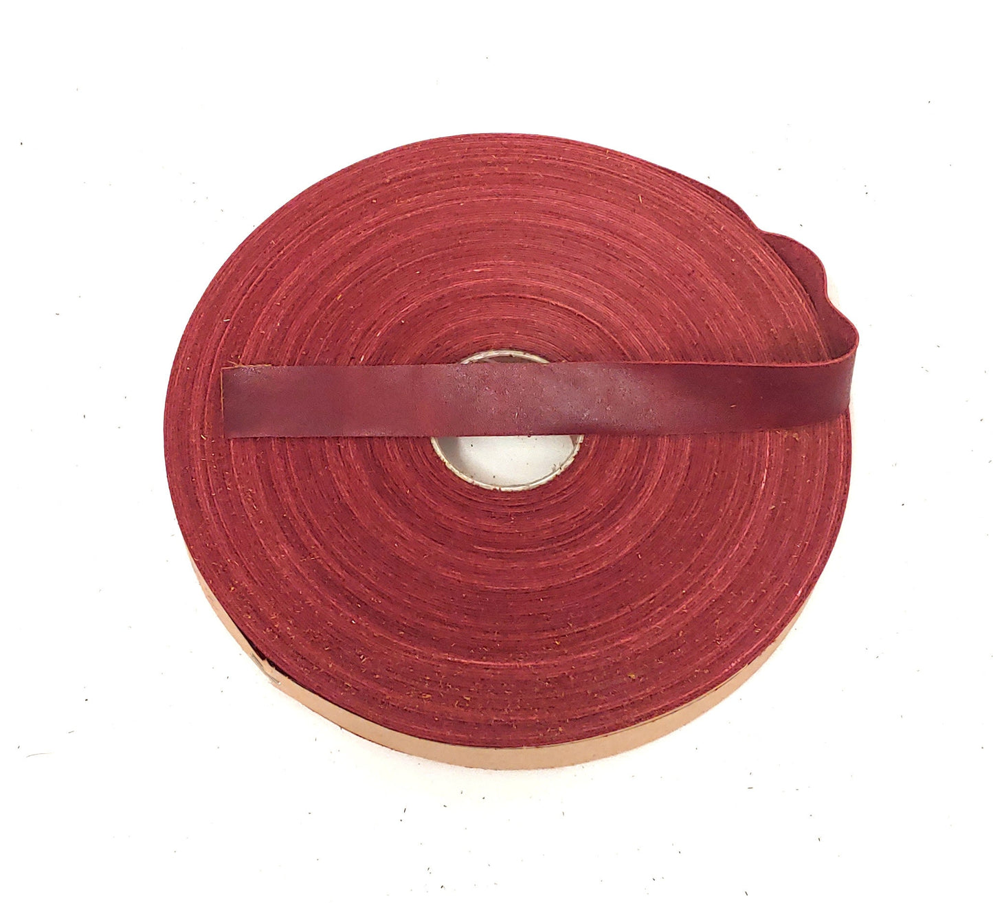 3/4" Flat Cowhide Leather Binding in Cherry Red UPL (5 yds) 0750FDE trim tape; edge binding;