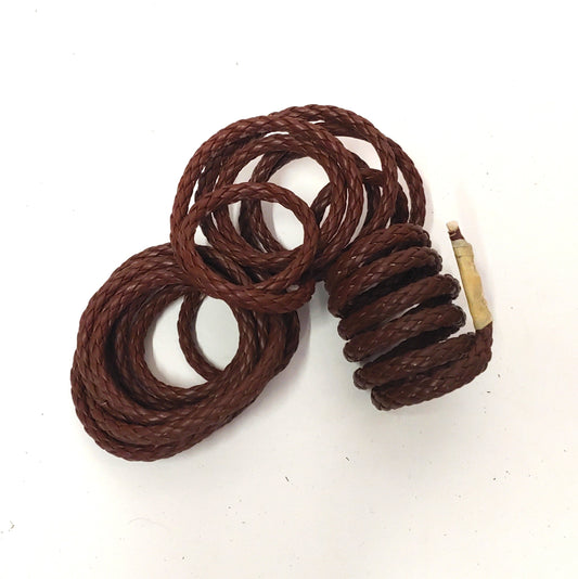 Round Leather Braid 3/32" Side-folded & Reinforced Cowhide Leather 8-strand Braid in Brown - Good for Purse Handles - (3 YDS 28")